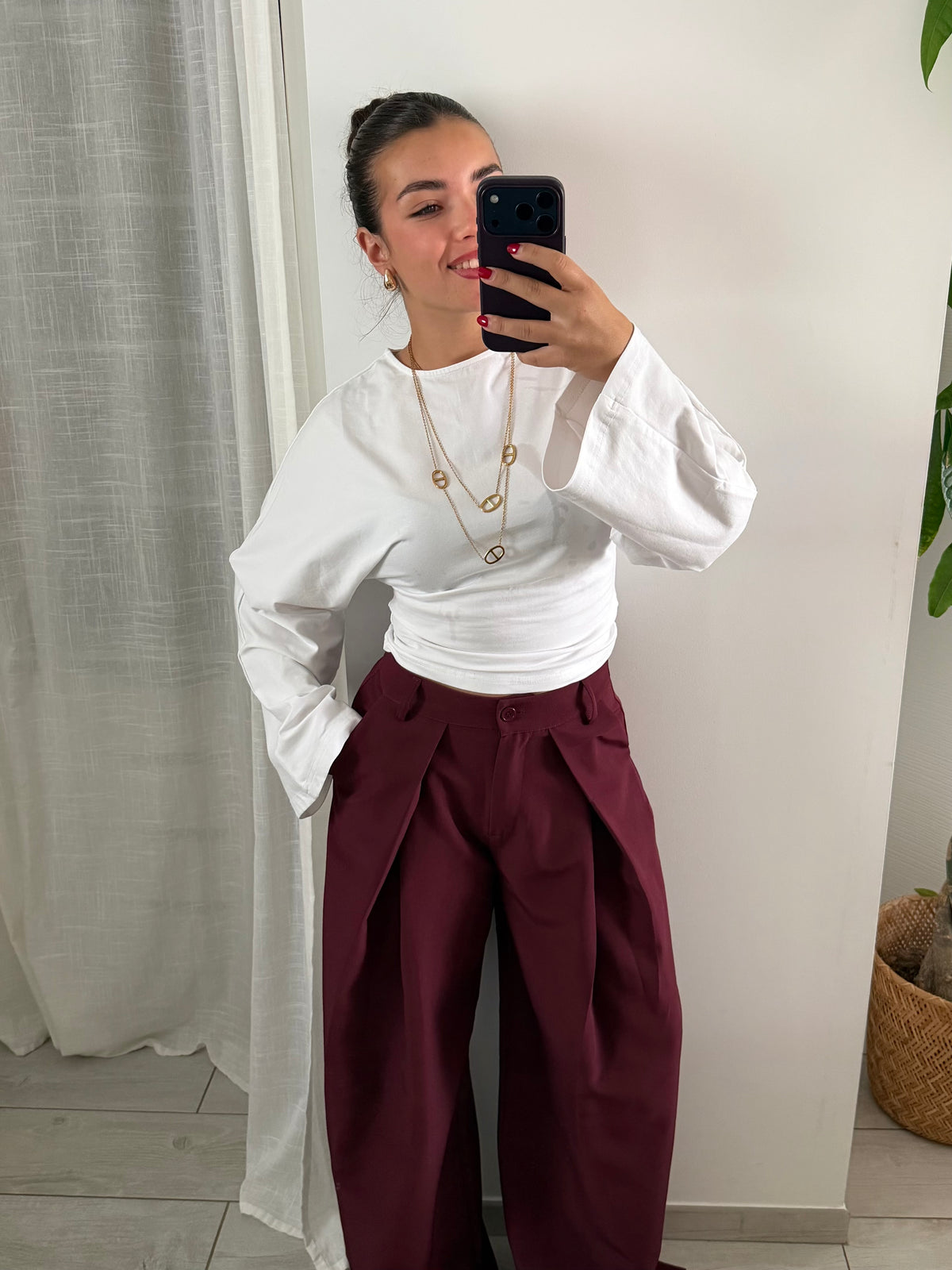 PANTALON THEA BORDEAUX