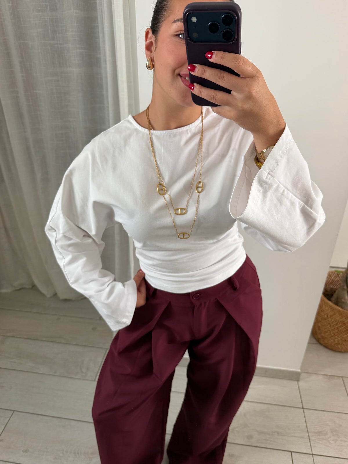 PANTALON THEA BORDEAUX